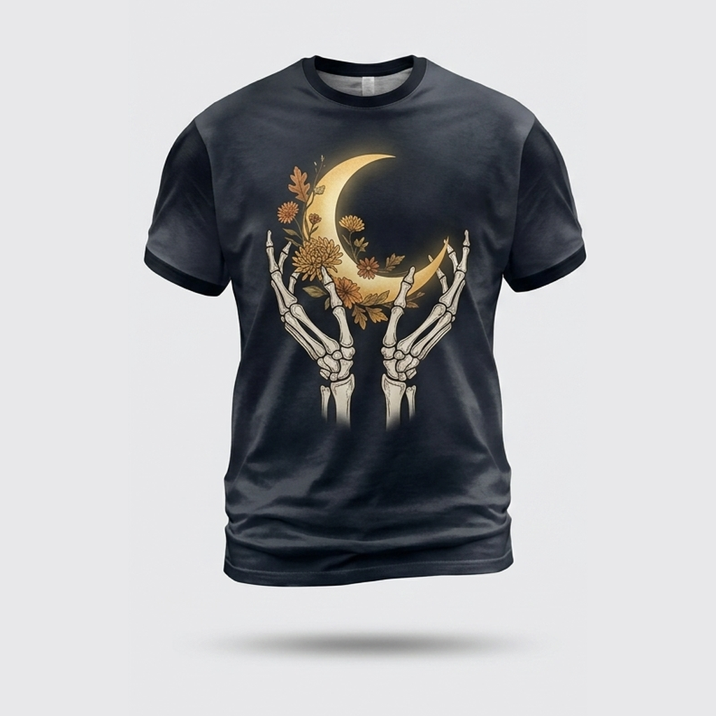 Mystic Celestial Skeleton Hands Tarot Aop Tshirt
