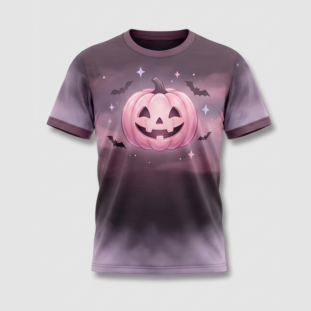 Pink Pastel Goth Pumpkin Aesthetic Aop Tshirt