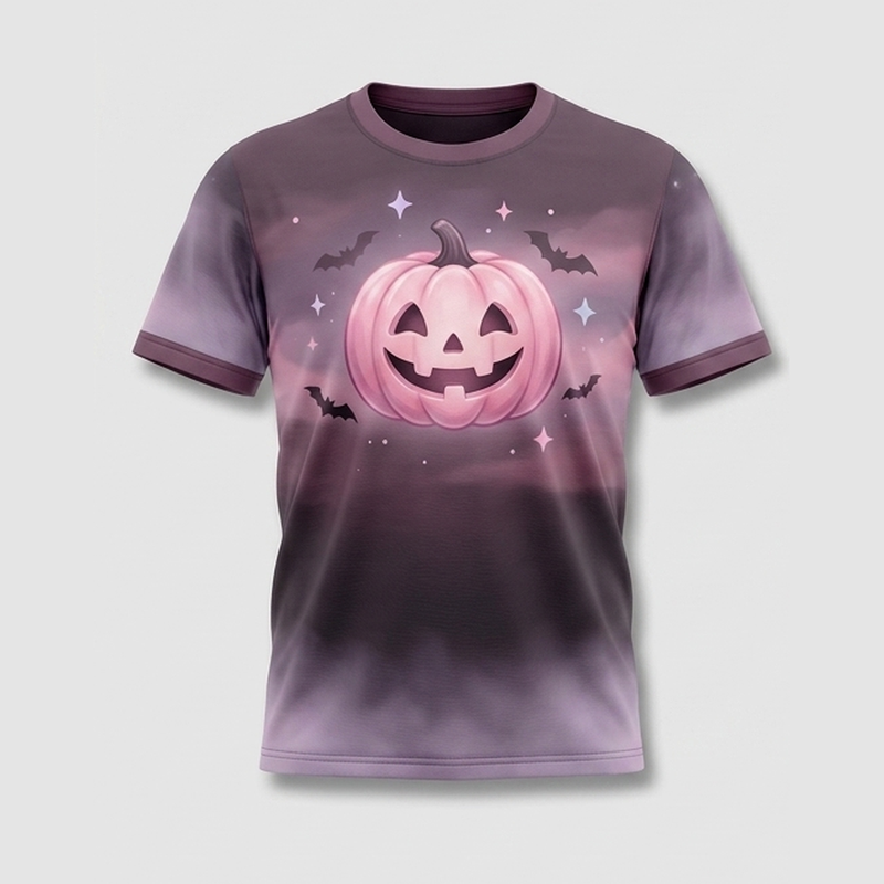 Pink Pastel Goth Pumpkin Aesthetic Aop Tshirt