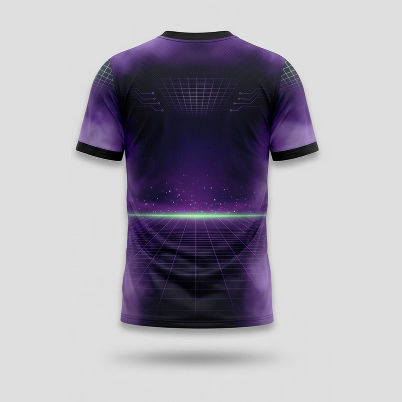 Cyberpunk Neon Ghost Grid Aop Tshirt